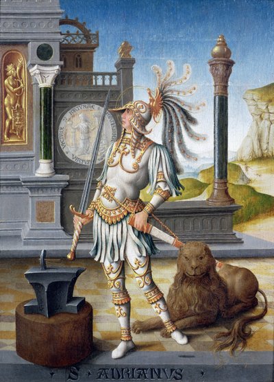 एक ओपन लैंडस्केप में आर्मर में सेंट एड्रियन द्वारा डच स्कूल